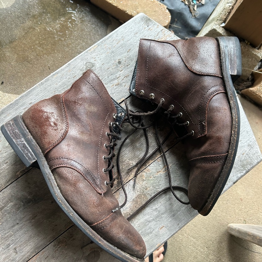 Thursday Boot Co - Brown Leather Captain Lace Up Men 12 Cap Toe - HeartThrob!